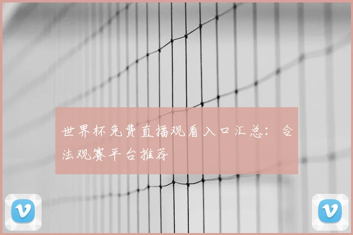 世界杯免费直播观看入口汇总：合法观赛平台推荐